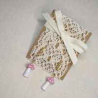 Image 2 of Mushroom & Moonstone Earrings / Pink