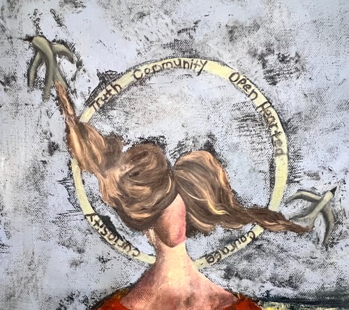 Image of Little Saint Francesca with Bunny & Blue Birds- Shanny Brooke