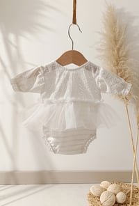 Image 3 of Photo prop | Newborn girls body-dress for photoshoots | Bessie | white