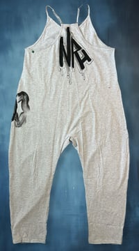 Image 2 of “FEAST YOUR EYES” CUSTOM HAND PAINTED BAGGY ROMPER MEDIUM 