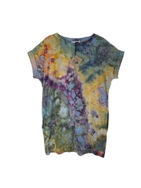 Image 2 of S 100% Cotton Short T-Shirt Dress with Pockets in Appalachian Sunset Watercolor