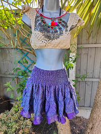 Image 6 of Boho Mini Skirt Rara- Purple s/m fits from age 12 girl to 12uk  adult