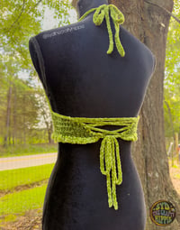 Image 4 of S/M Green Velvet Eclipse Corset Top