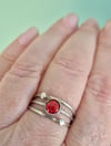 Flame Opal Adjustable Ring 