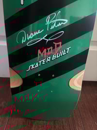 Image 3 of DUANE PETERS SKATERBUILT DECK grn/blk stripe signed