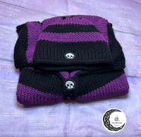 Image 3 of Baby Sleeping Bag & Hat, Goth Design, Goth Baby, Cute Skulls, Handmade.  