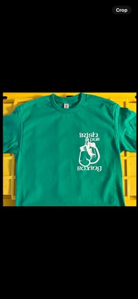 Image 3 of WL Irish Pride Cross on back, 4x6 boxing on front Left-green tee Sizes Small thru 3X