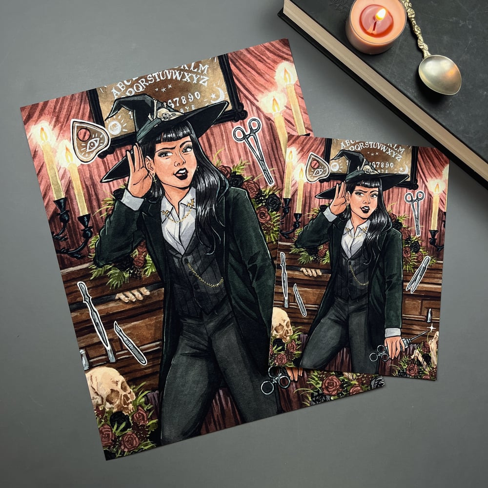 Mortician Witch Signed Watercolor Print