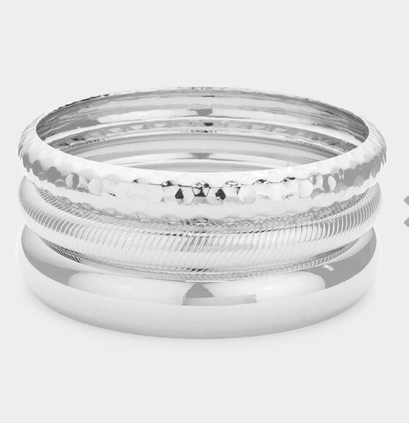 Image of 3PCS - Metal Multi Layered Bangle Bracelets