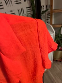Image 2 of Fashion Nova orange red crop tie top