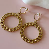 Image 1 of Circle Chain Half Hoops