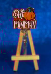 Image 3 of Hi Pumpkin badge reel 