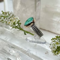 Image 3 of Emerald Valley Kingman Ring w/ 14K Gold Bezel~Size 7.5