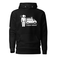 Image 1 of I rescue animals Girl with shoulder flag Unisex Hoodie