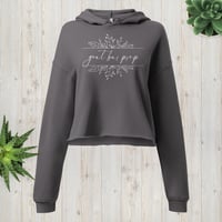 Image 2 of Cursive Women's Crop Hoodie (Multiple Colors)