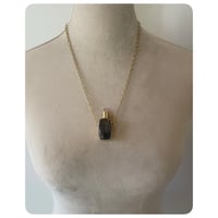 Image 4 of Sunset Flash Labradorite and Solid Brass Vessel Necklace