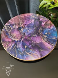 Image 4 of 15" Epoxy Resin Art Lazy Susan Turntable 'The Page of Swords'
