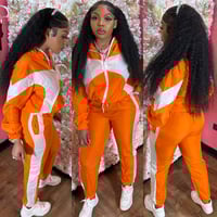 Image 1 of Orange & White Tracksuit