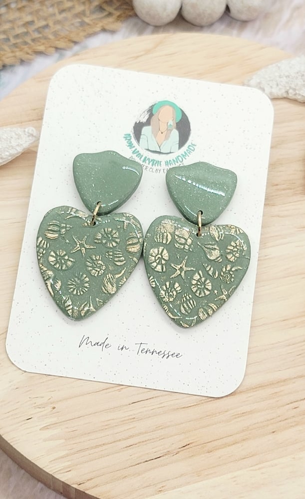 Image of Sage Seashell Dangles