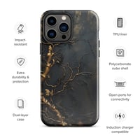 Image 23 of Gold and Black Tattered Texture Gnarled Roots Goth Inspired Tough Case for iPhone®