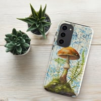 Image 3 of Gorgeous Blue Filigree and Orange Mushroom Fungus Tough case for Samsung®