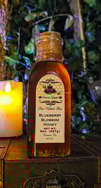 Image 2 of 👑The Armored Kingdom Premium Blueberry Blossom Honey Bottle(8oz) 🫐🍯