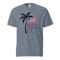 Image 4 of Merica Seventy Six, Live Free Die Free Palm Tree Beach - Unisex Garment-Dyed Heavyweight T-shirt 