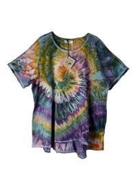 Image 4 of ♻️ UPCYCLED L/XL 100% Cotton Oversized Shirt in Dark Spiral Ice Dye