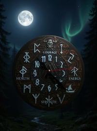 Image 2 of Viking Rune Wall Clock for Strength & Courage