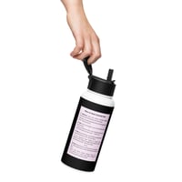 Image 3 of Stainless steel water bottle with a straw (get out of hell free card)