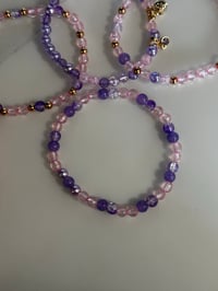Image 7 of Glinda Inspired Pink & Purple Tumbler Bracelet Stack | Wizard-Inspired Cup Charm Set