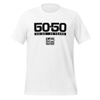 Image 1 of LOVE DC GOGO "GO-50" 50 YEARS (Anniversary Mark) White Unisex T-shirt