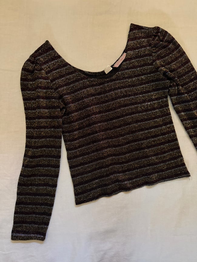 70s lurex ballet neck top