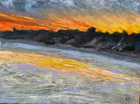Image 1 of Sunset Over Greatstone Beach at low tide