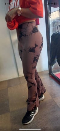 Image 5 of Tye Dye Flare Bottom (chocolate brown)