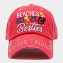 BEACHES BOOZE &  BESTIES EMBROIDERED BASEBALL CAP