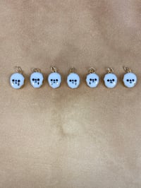 Tiny Sad Skull Charms - Gold Lustre