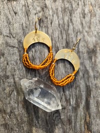 Image 1 of Yellow YEM beaded earrings
