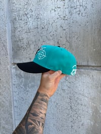 Image 4 of TWO TONE MIAMI MARLINS CUSTOM FITTED CAP