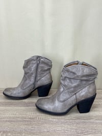 Image 1 of Montana West taupe grayish color crop leather booties 