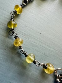 Image 4 of peacock pearl lapis and yellow garnet bracelet