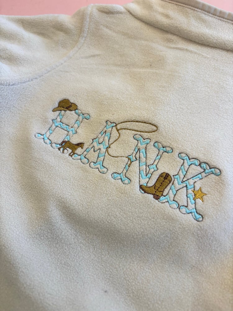 Image of Children’s 3/4 zip up embroidered fleece 