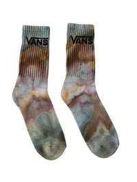 Image 2 of M/L Adult VANS Hand-Dyed Crew Socks in Earthy Muted Ice Dye