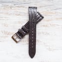 19mm Stitchless Lizard Strap In Dk Brown