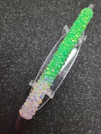 Image 5 of Lime Green & White Rhinestone Pen