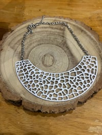 Image 1 of White metal bib necklace 