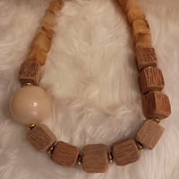 Image 1 of CHUNKY IVORY BROWN WOOD