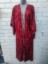 Image 3 of Katie Kimono Kaftan-  maroon and cream