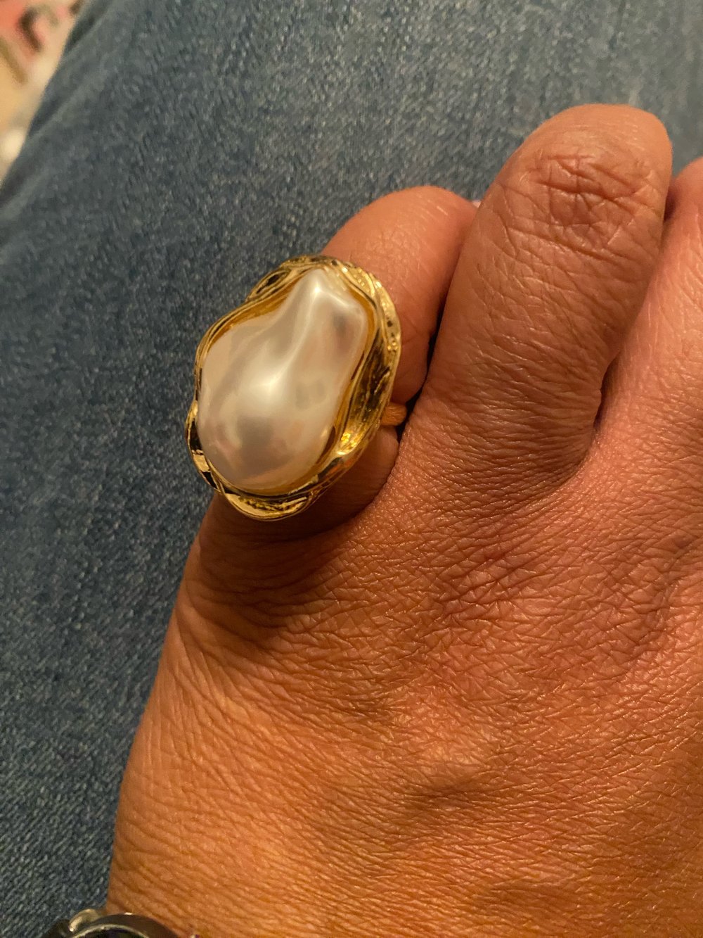 Image of “Faux Pearl Adjustable Ring”