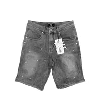 'PAISLEY' DENIM BLACK SHORTS
